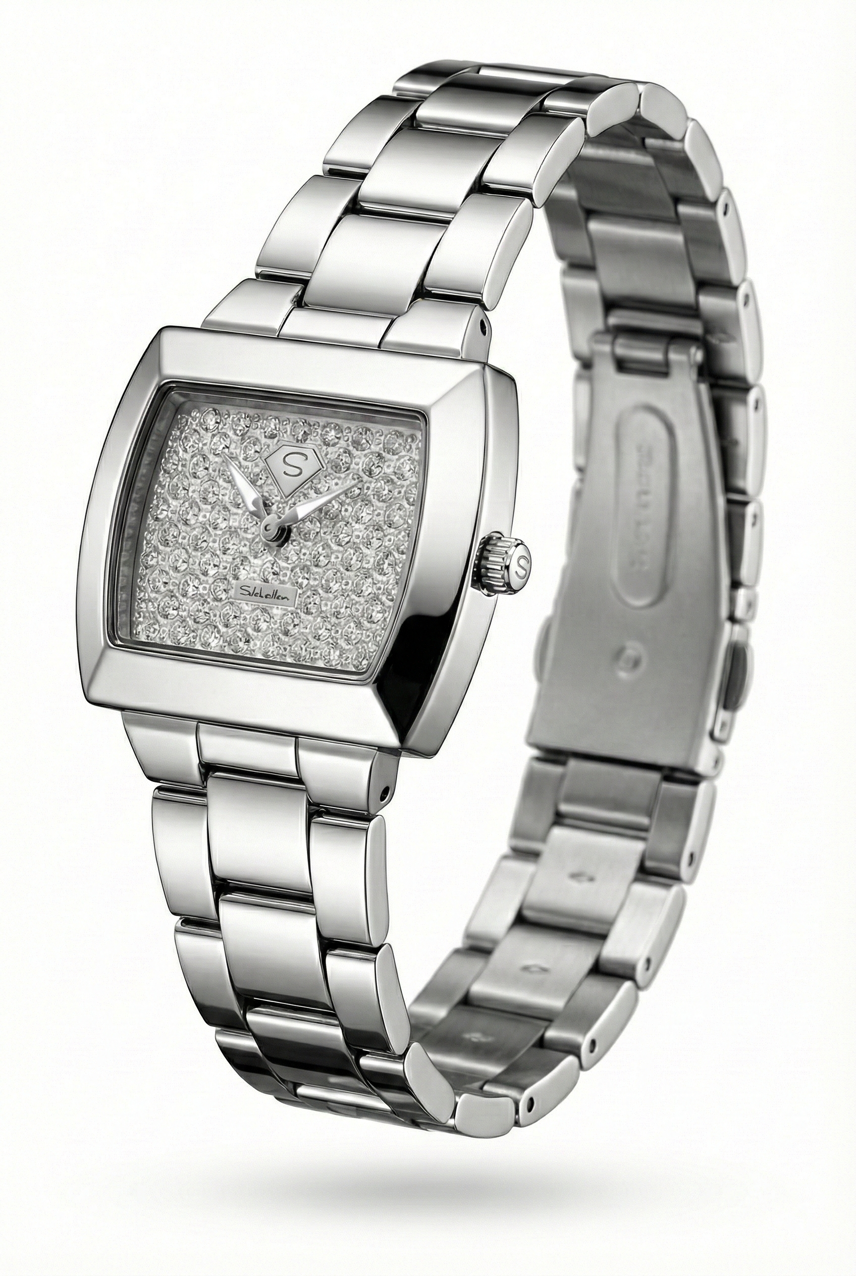 Saleh Sallom Diamond Pavé Watch in Stainless Steel – 0.48 CT Natural Diamonds-Saleh Sallom
