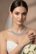 18K White Gold with Natural Diamonds Set-Saleh Sallom