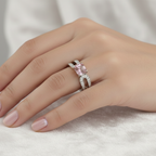 Emerald Cut Purple Tourmaline & Diamond Ring – 18K White Gold-Saleh Sallom