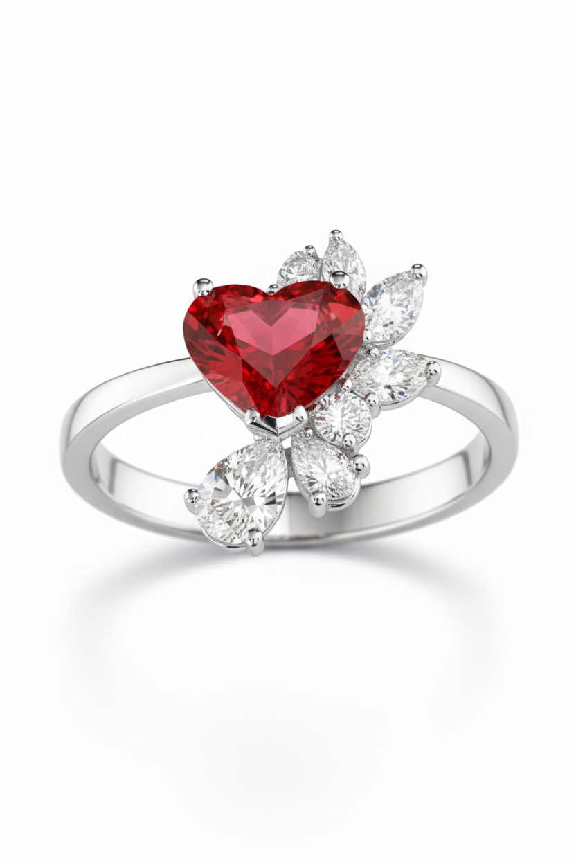 18K White Gold with Natural Diamond Accents-Saleh Sallom