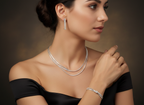 Minimal Elegance American Diamond Jewelry Set Rhodium-Plated Sterling Silver-Saleh Sallom
