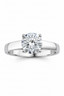 American Diamond Solitaire Ring in Rhodium-Plated Sterling Silver-Saleh Sallom