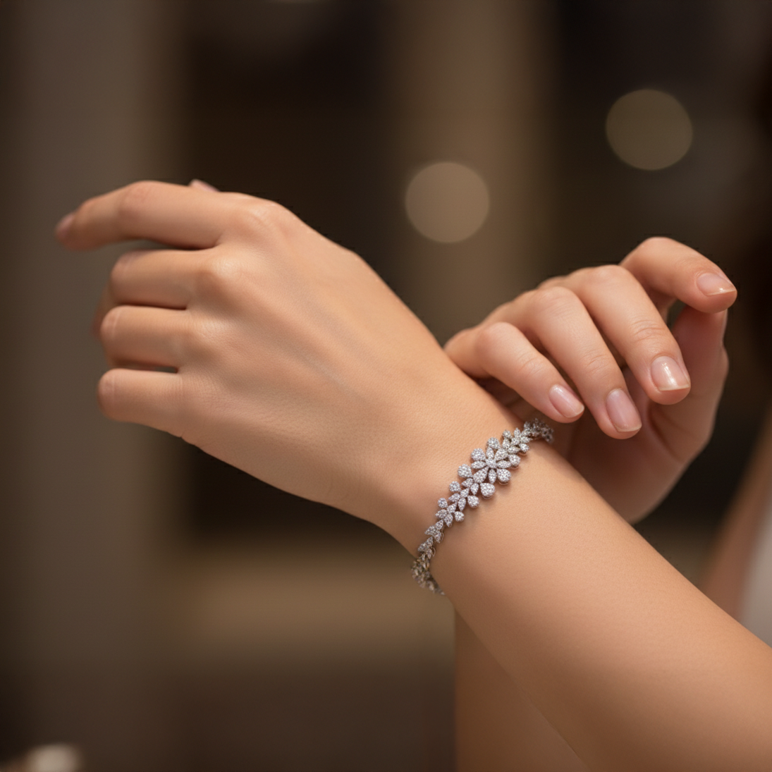 Floral Diamond Bracelet – 2.92 CT in White Gold-Saleh Sallom