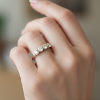 Five-Stone Diamond Ring in 18K White Gold-Saleh Sallom