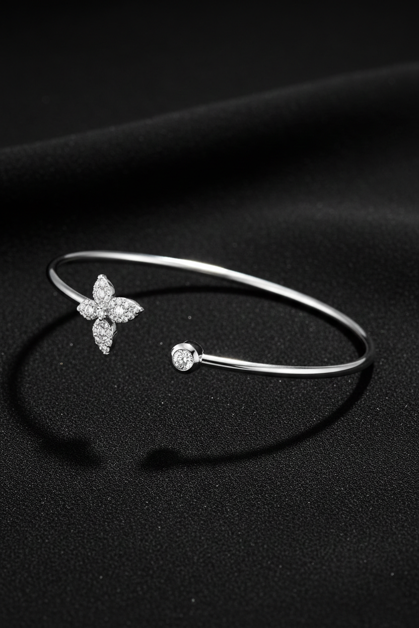 Diamond Open Cuff Bracelet-Saleh Sallom