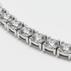 Round-Cut Lab-Created Diamond Tennis Necklace in 14K White Gold-Saleh Sallom