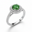 Lab-Created Green Diamond & Diamond Halo Ring in 14K White Gold-Saleh Sallom