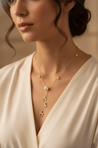 Luminous Heartfall Pearl Necklace-Saleh Sallom