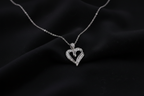 White Gold Double-Heart Diamond Pendant Necklace – IGI Certified-Saleh Sallom