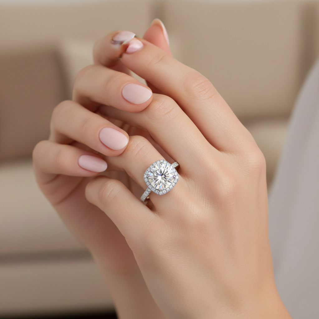 Round Brilliant Halo Diamond Ring in White Gold | 3.18 Carat | Luxury Engagement Ring | Saleh Sallom-Saleh Sallom