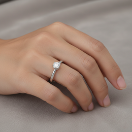0.16 Carat F VVS Lab Diamond Solitaire Ring in 18K White Gold | 0.24ct Total | Saleh Sallom-Saleh Sallom
