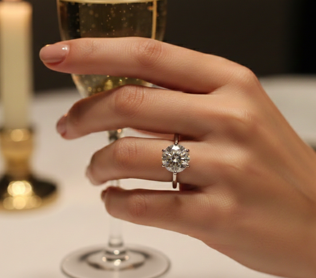 Round Brilliant Solitaire Diamond Ring in White Gold | 4.03 Carat | Six-Prong Setting | Saleh Sallom-Saleh Sallom