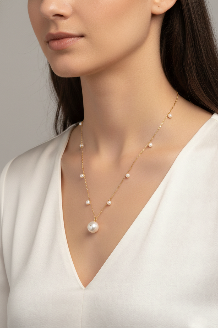 Luminous Pearl Harmony Diamond Necklace Secondary image