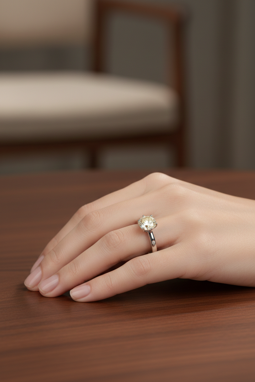 18K White Gold with Natural Diamond Accents-Saleh Sallom
