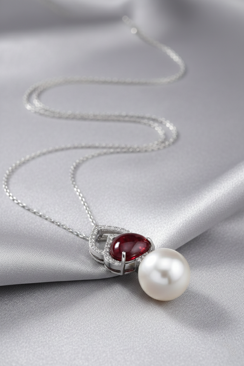 Emerald & Diamond Pearl Medallion Necklace-Saleh Sallom