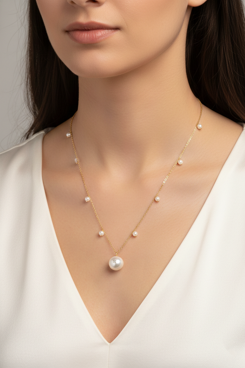 Luminous Pearl Harmony Diamond Necklace-Saleh Sallom