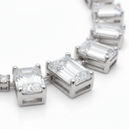 Lab-Grown Sapphire & Lab-Grown Diamond Necklace in 18K White Gold – IGI Certified-Saleh Sallom