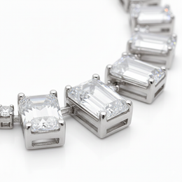 Lab-Grown Sapphire & Lab-Grown Diamond Necklace in 18K White Gold – IGI Certified-Saleh Sallom