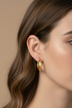 Twisted Hoop Earrings in Gold-Plated Sterling Silver-Saleh Sallom