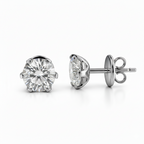 Round Brilliant Lab-Created Diamond Stud Earrings in 14K White Gold-Saleh Sallom