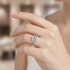 Lab-Created Diamond Crown Ring in 14K White Gold-Saleh Sallom