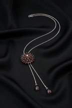 18K White Gold with Natural Garnet & Diamond Accents-Saleh Sallom