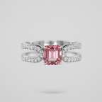 Emerald Cut Purple Tourmaline & Diamond Ring – 18K White Gold-Saleh Sallom