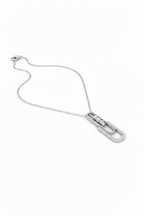 18K White Gold Diamond Link Pendant Necklace-Saleh Sallom