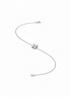 American Diamond Floral Bracelet in Rhodium-Plated Sterling Silver-Saleh Sallom