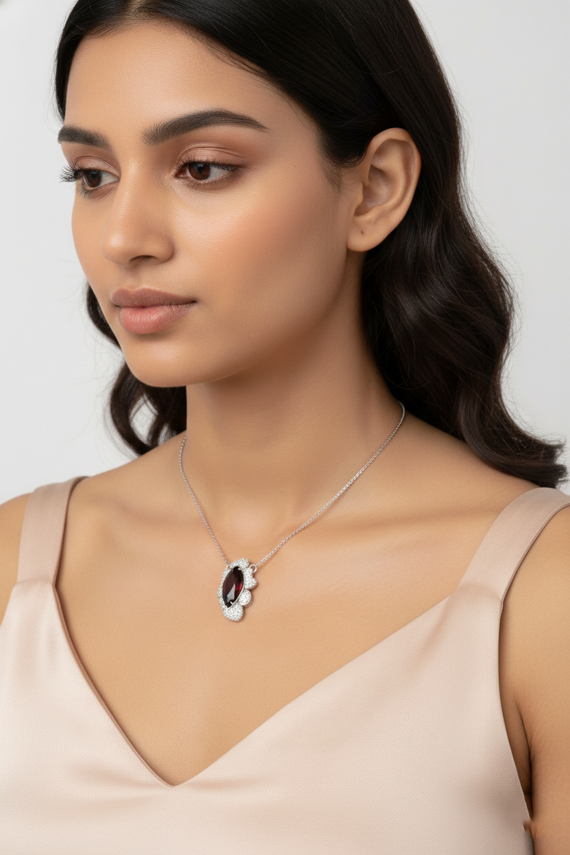 Obsidian Flame Natural Diamond Pendant Secondary image