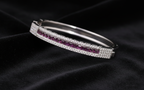 Natural Diamond & Ruby Tennis Bracelet | 1.04 Ct Diamonds | 18K White Gold | HRD Certified | Saleh Sallom-Saleh Sallom