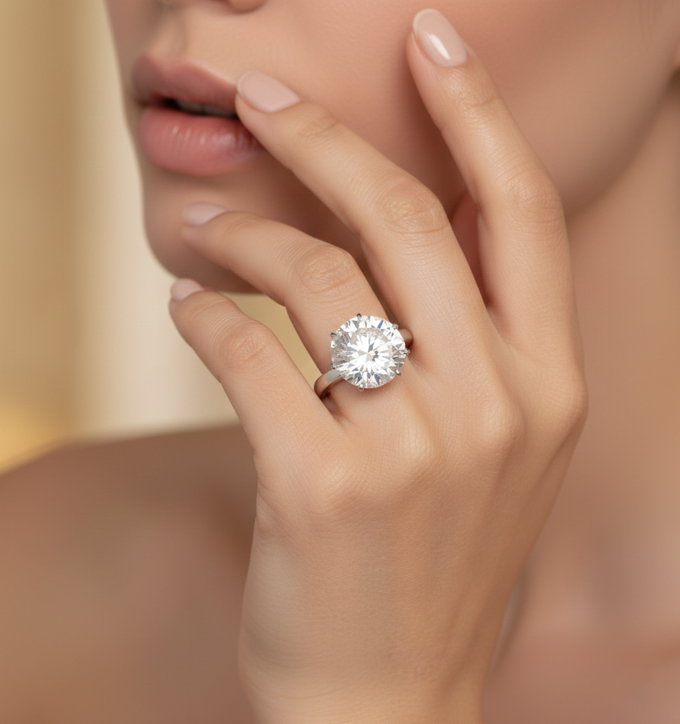Ultra Luxury Round Solitaire Diamond Ring | 7.00 Carat | D Color VS1 | White Gold | Saleh Sallom-Saleh Sallom