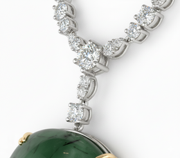 Natural Green Quartz & Diamond Statement Necklace | 48.53 CT Green Quartz | 4.20 CT Natural Diamonds | IGI Certified | 18K White Gold