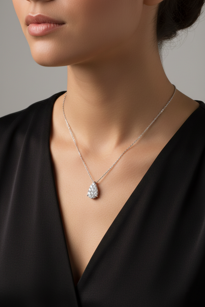 18K White Gold with Natural Diamond & South Sea Pearl-Saleh Sallom