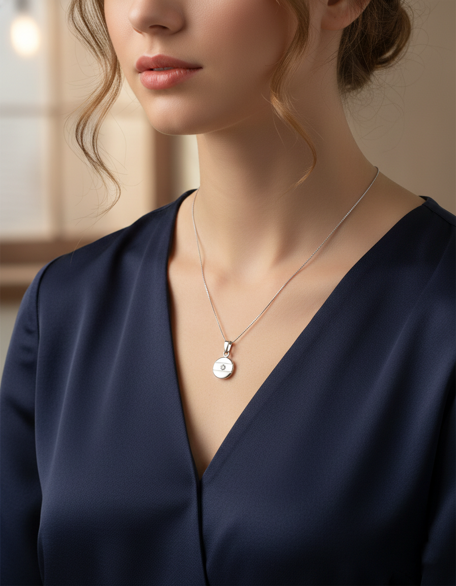 Minimalist Natural Diamond Solitaire Pendant-Saleh Sallom