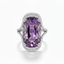 Purple Cushion Gemstone Ring with Diamond Halo-Saleh Sallom