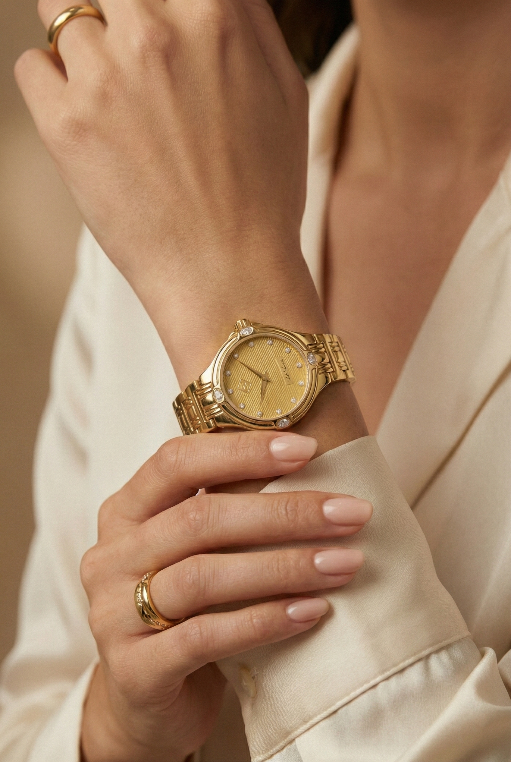 Saleh Sallom 18K Yellow Gold Diamond Watch – 1.50 Carat Natural Diamonds (D Color, VS–SI Clarity)-Saleh Sallom