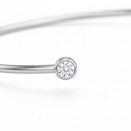 Open Pearl & Diamond Bangle Bracelet in White Gold-Saleh Sallom