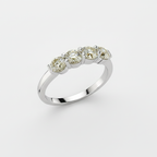 Five-Stone Diamond Ring in 18K White Gold-Saleh Sallom