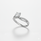 Elegant 1.1 CT Round Diamond Engagement Ring in 18K White Gold – IGI Certified-Saleh Sallom