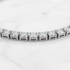 Round-Cut Lab-Created Diamond Tennis Necklace in 14K White Gold-Saleh Sallom