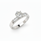 0.86 Carat Round Brilliant Diamond Ring – IGI Certified | 18K White Gold-Saleh Sallom