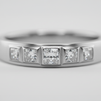 18K White Gold Diamond Band Ring – Natural Diamonds | IGI Certified-Saleh Sallom