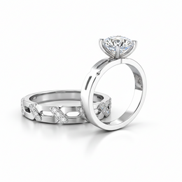 Rhodium-Plated Sterling Silver (Couple Set)-Saleh Sallom