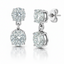 Round Brilliant Lab-Created Diamond Drop Stud Earrings in 14K White Gold-Saleh Sallom
