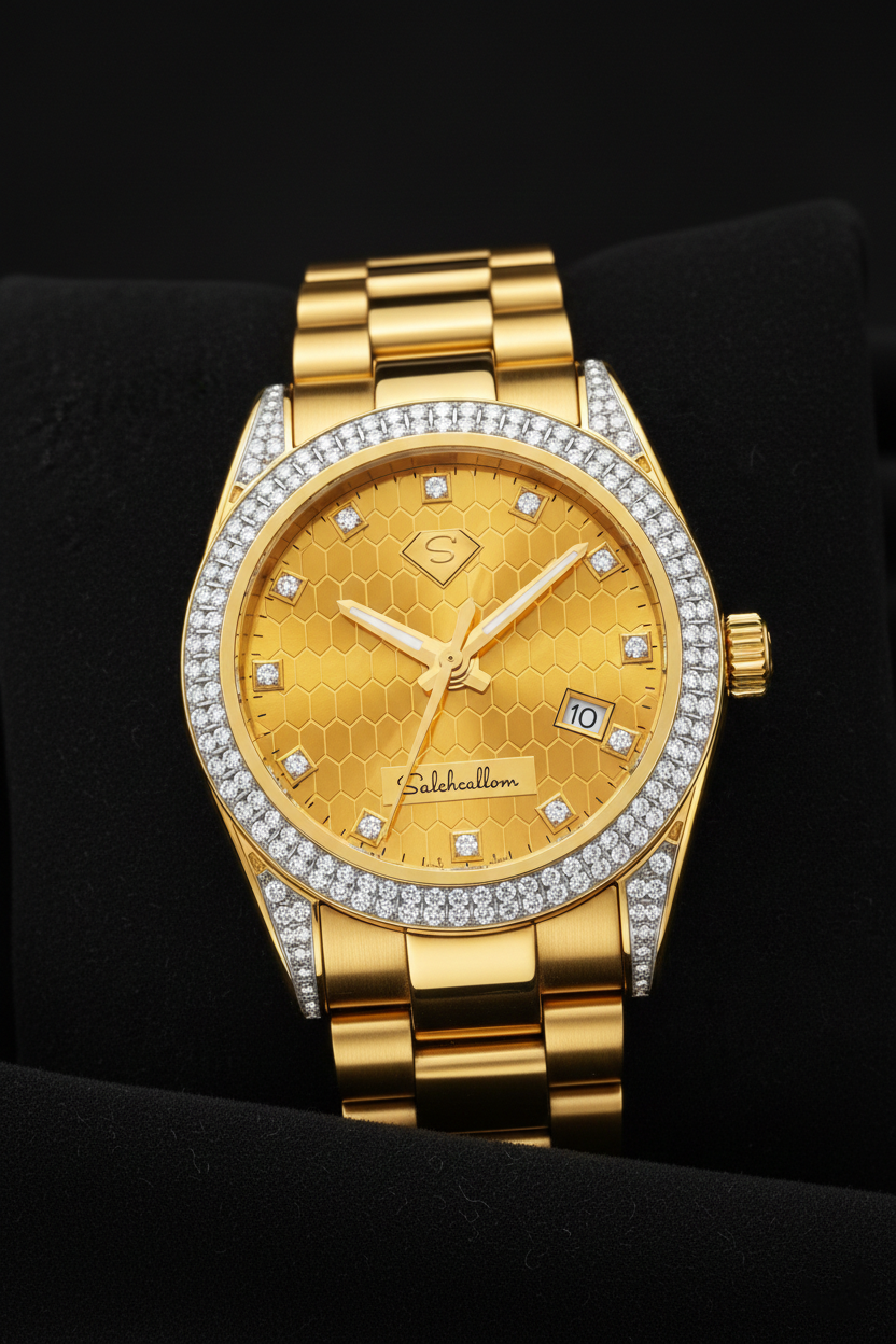 Luxury Gold Diamond Watch 0.50 Carat D Color VS-SI – Certified Natural Diamonds | Saleh Sallom Secondary image