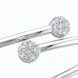 Diamond Open Bangle Bracelet in White Gold-Saleh Sallom
