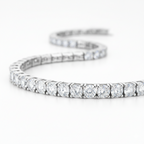Round Brilliant Lab-Created Diamond Tennis Bracelet in 14K White Gold-Saleh Sallom