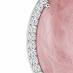 Lab-Created Diamond Oval Halo Pendant in 14K White Gold-Saleh Sallom