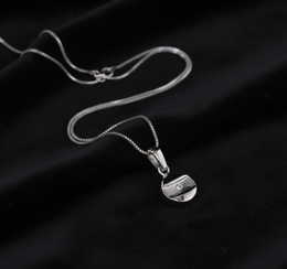 Minimalist Natural Diamond Solitaire Pendant-Saleh Sallom